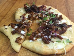 Barbecue Chicken and Caramelized Onion Drizzled with Ranch Dressing