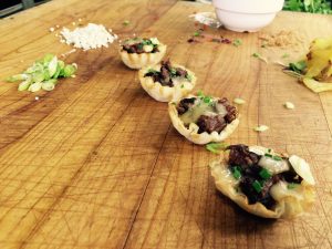 Braised Short Rib, Caramelized Onion and Fontina Cheese Tartlet
