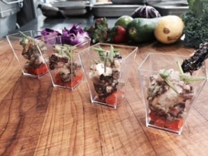 Grilled Octopus Salad Shooters