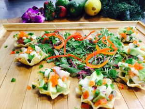 Tilapia Ceviche Served in Tortilla Cups