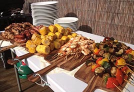 Grilled Corn, Shrimp and other items