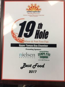 Amici's wins "Best Food 2017" at Upper Tampa Bay Chamber 19th Hole Mixer